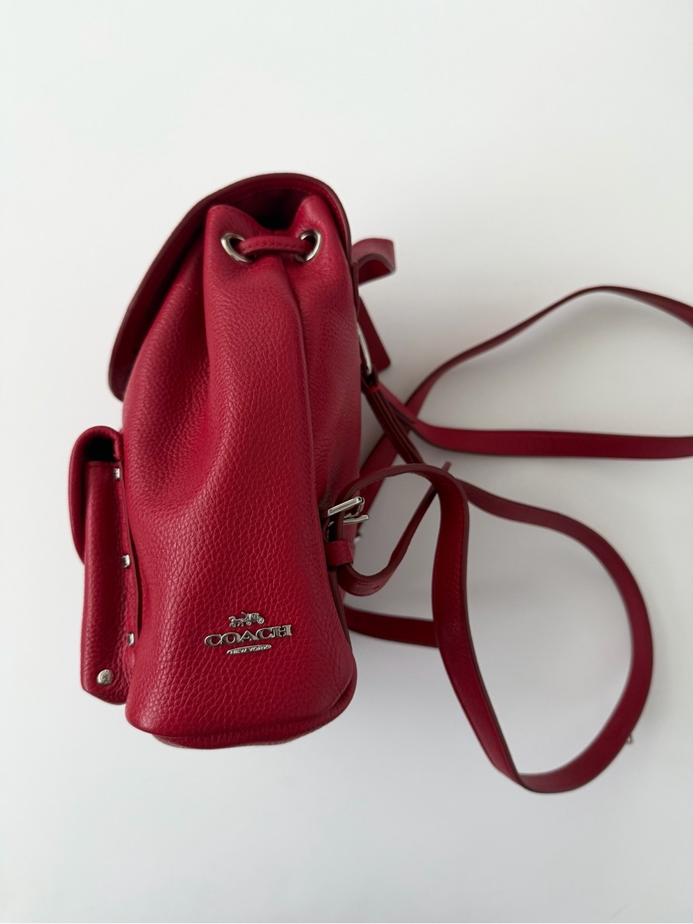 Coach Red Mini Turnlock Rucksack Backpack - Picture 3 of 11
